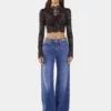 Baggy jeans in dark washed denim