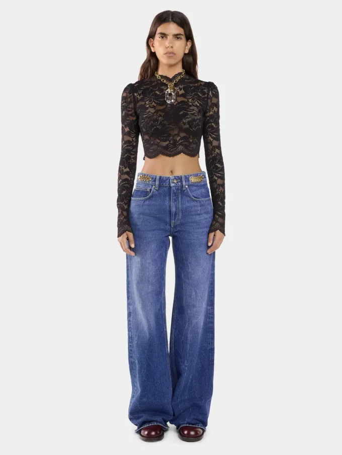 Baggy jeans in dark washed denim