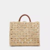 Beige tote bag in raffia