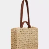 Beige tote bag in raffia