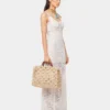 Beige tote bag in raffia