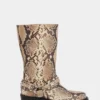 Biker boots in leather