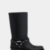 Biker boots in leather