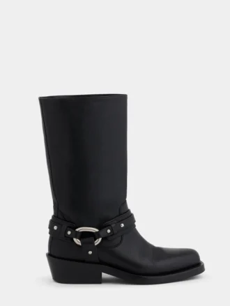Biker boots in leather