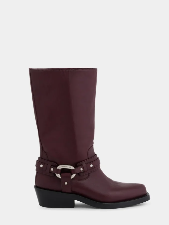 Biker boots in leather