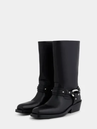 Biker boots in leather