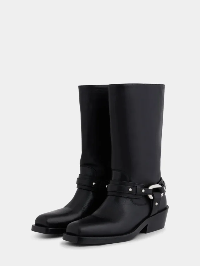 Biker boots in leather