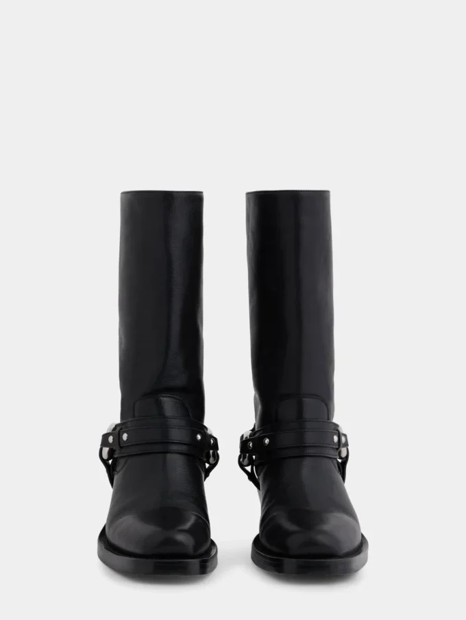 Biker boots in leather