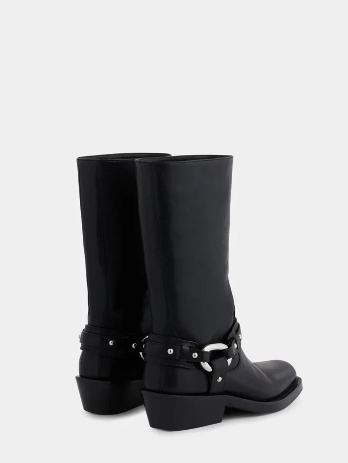 Biker boots in leather