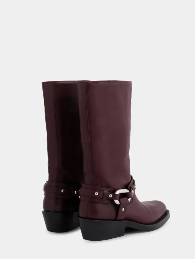 Biker boots in leather