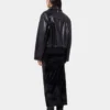 Black aviator blouson jacket in leather