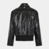 Black aviator blouson jacket in leather