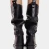 Black boots in smooth leather