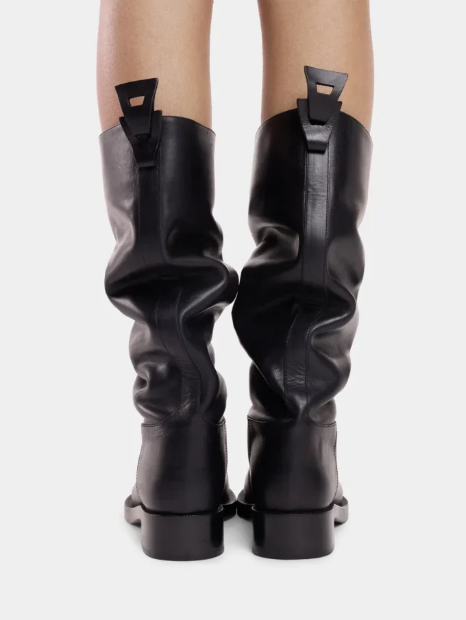 Black boots in smooth leather