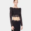 Black crop top in lace