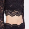 Black crop top in lace