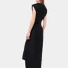Black draped dress with signature piercing