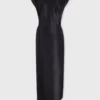 Black draped dress with signature piercing