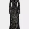 Black long dress in lace