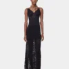 Black long dress in lace