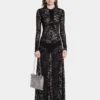 Black long dress in lace