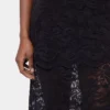 Black long dress in lace