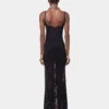 Black long dress in lace