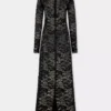 Black long dress in lace