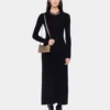 Black long dress in wool