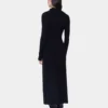 Black long dress in wool