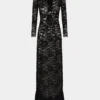 Black long lace dress