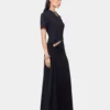 Black long piercing dress in cotton jersey
