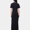 Black long piercing dress in cotton jersey