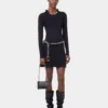 BLACK SHORT KNITTED DRESS
