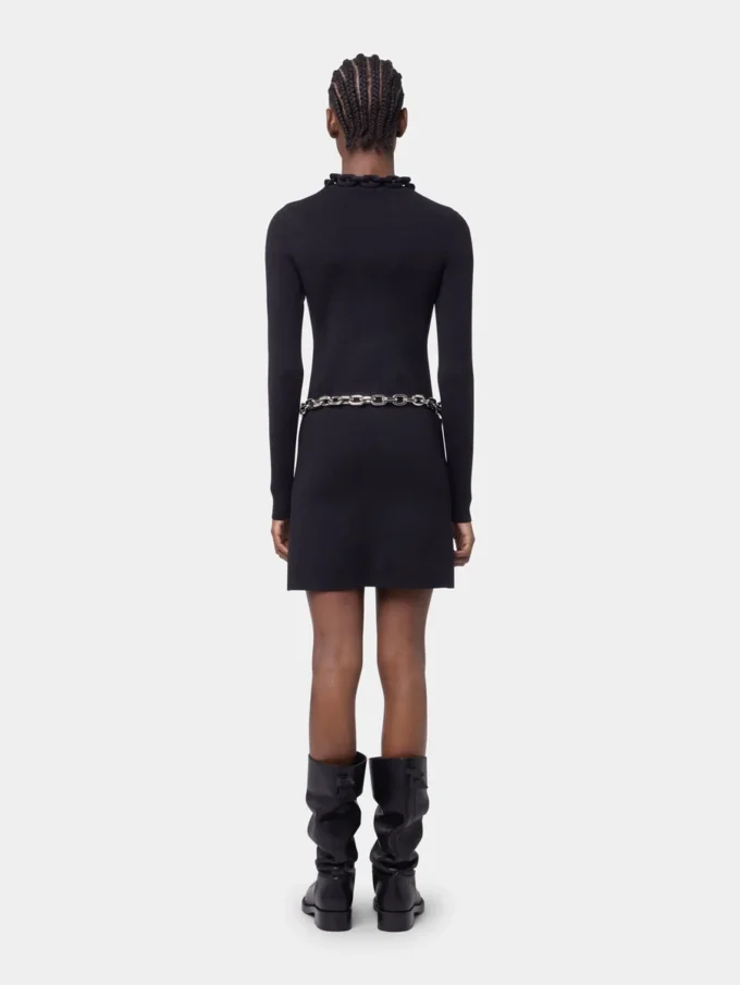 BLACK SHORT KNITTED DRESS