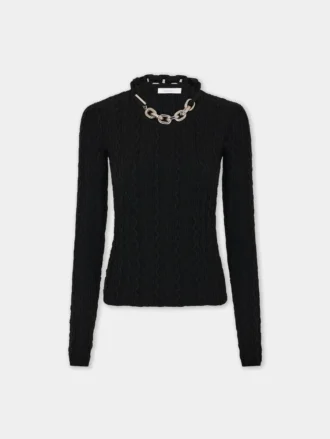Black sweater in wool