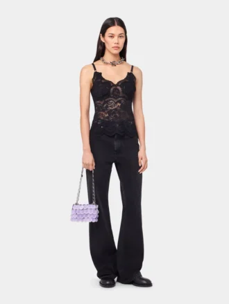 Black tank top in lace