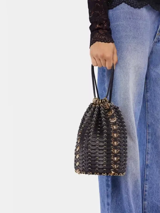 Bucket reversible Flip bag in leather