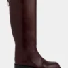 Burgundy boots in smooth leather