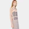 Chiffon dress with silver sequins