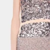 Chiffon dress with silver sequins