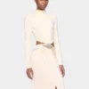 Cream long dress in jersey