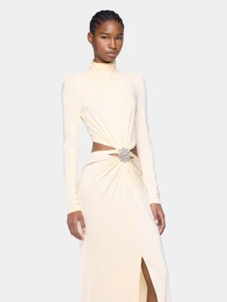 cream long dress in jersey 2 330x439 - Cream long dress in jersey