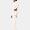 Cream long dress in jersey