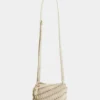 Cream paco crossbody leather bag