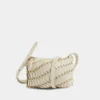 Cream paco crossbody leather bag