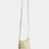 Cream paco crossbody leather bag