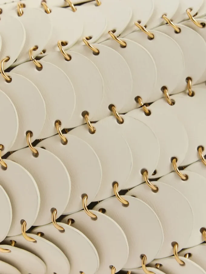 Cream paco crossbody leather bag