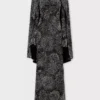 Crepe dress with pearl embroidery