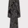 Crepe dress with pearl embroidery